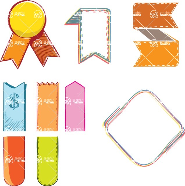 Vector Hand Drawn Elements Mega Bundle - Hand Drawn Labels Vector Graphics